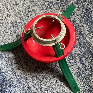 Red and Green Metal Christmas Tree Stand